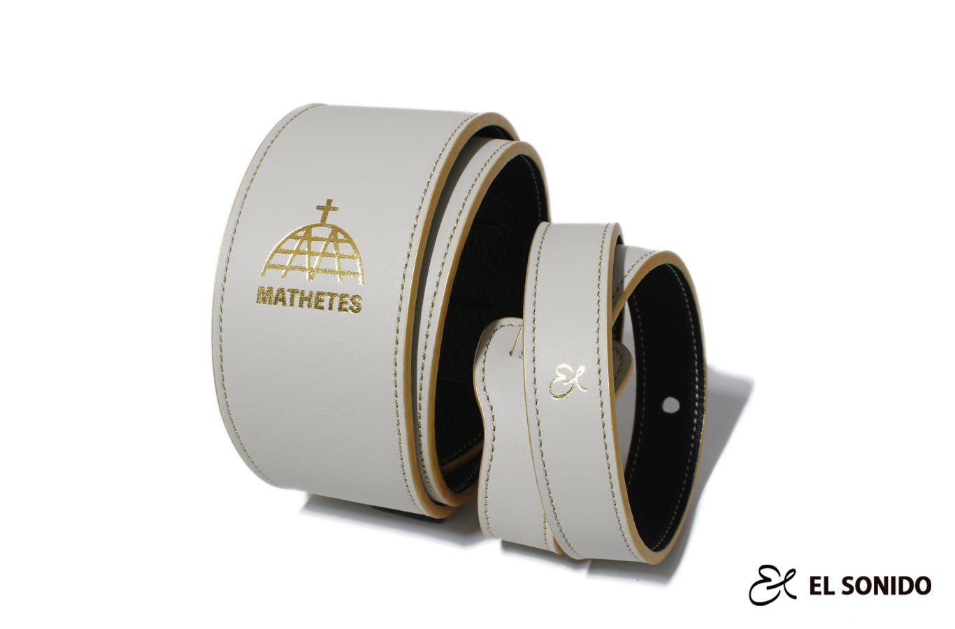 EL SONIDO Custom Guitar Strap. 88 White&Gold