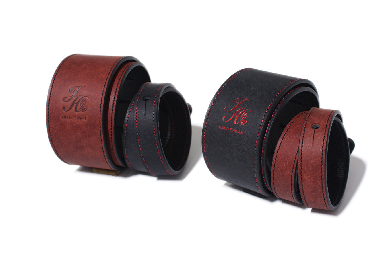 EL SONIDO Custom Guitar Strap. 98 Cloud nero&Cloud coccinella