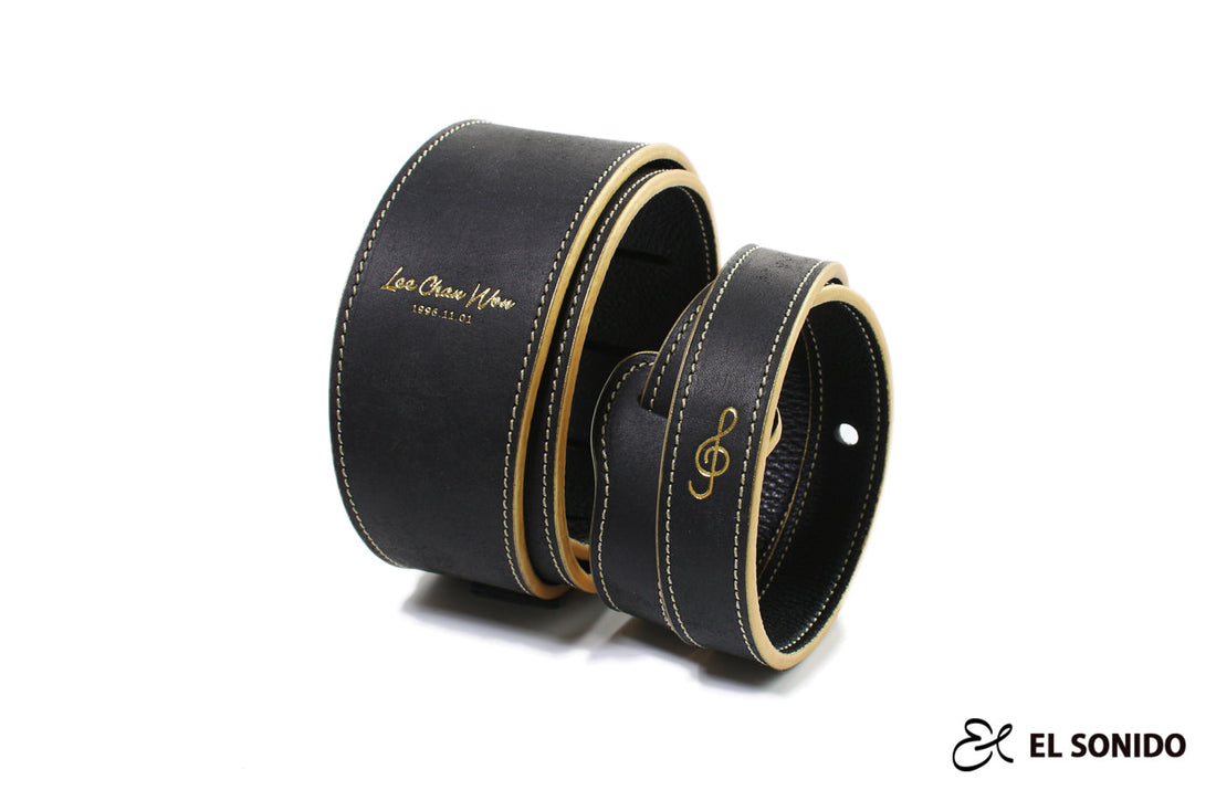 EL SONIDO Custom Guitar Strap. 85 Black&Gold
